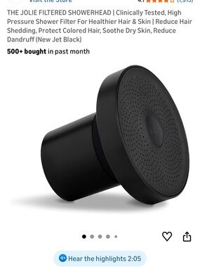 Jolie Filtered Showerhead - Matte Black